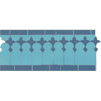 Mosaic House Moroccan tile Zanar 13-2 Light Turquoise Light Blue  zellige, mosaic, zellij, border, glaze, traditional, classic 